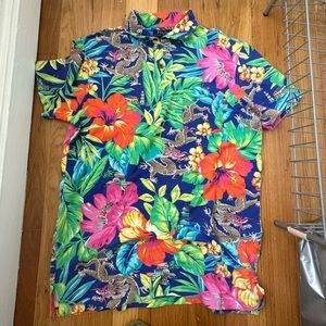 Ralph Lauren Polo Cotton Neon Floral and Dragons
